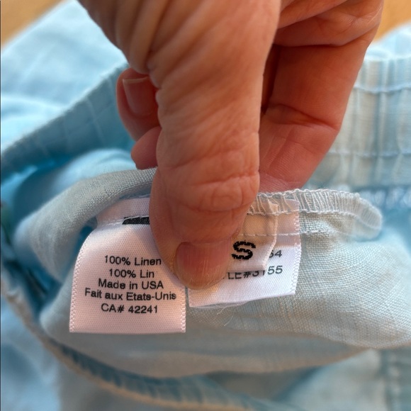 Stark X Wome’s Shorts Blue 100% Linen Size Small - Picture 4 of 4